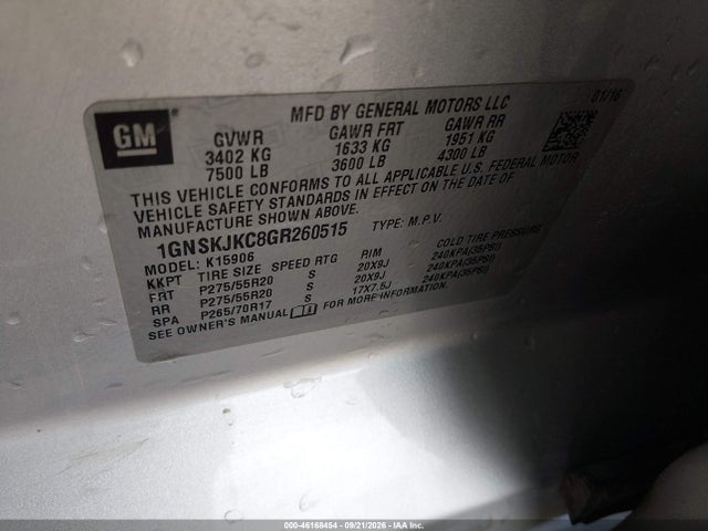 Chevrolet Suburban Ltz 2016 1GNSKJKC8GR260515 Image 9