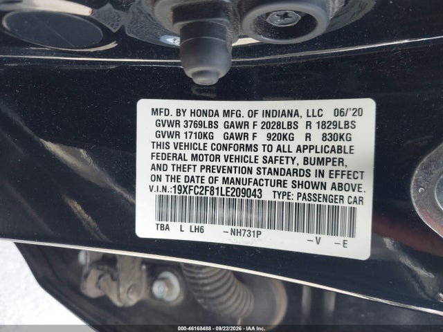 19XFC2F81LE209043 Honda Civic Sport
