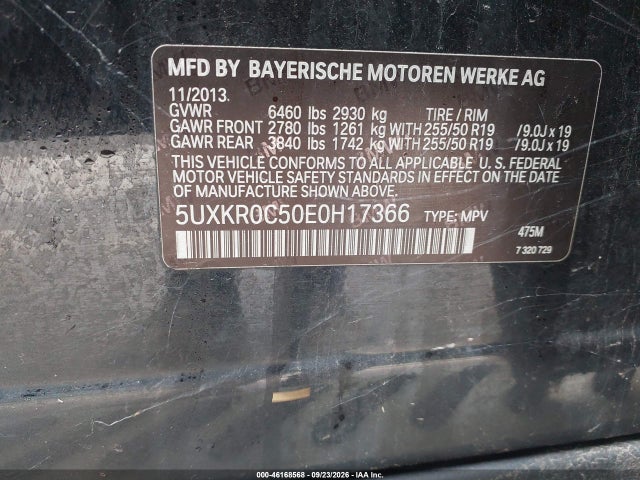 2014 Bmw X5 Xdrive35i მანქანა იყიდება აუქციონზე, vin: 5UXKR0C50E0H17366, აუქციონის ნომერი: 46168568