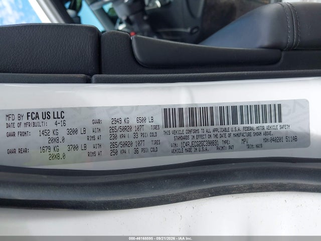 Aukcja sprzedaży 2016 Jeep Grand Cherokee High Altitude, vin: 1C4RJECG2GC390831, numer aukcji: 46168595
