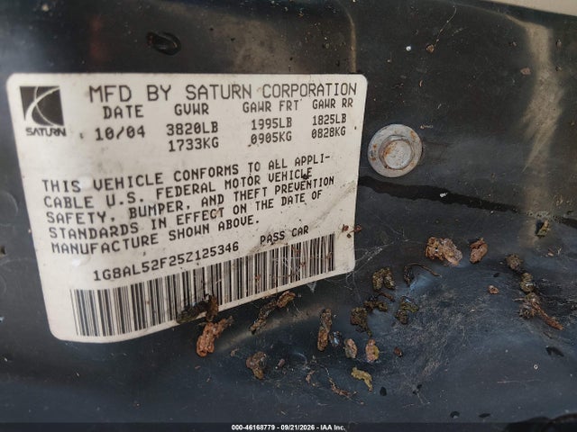 Продаж на аукціоні авто 2005 Saturn Ion 3, vin: 1G8AL52F25Z125346, номер лоту: 46168779