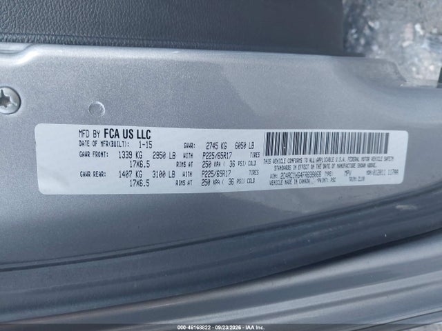 2015 Chrysler Town & Country S მანქანა იყიდება აუქციონზე, vin: 2C4RC1HG4FR698066, აუქციონის ნომერი: 46168822
