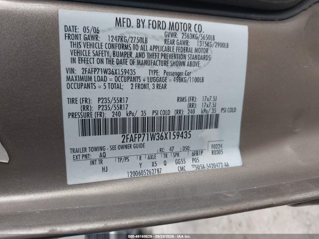 Продажа на аукционе авто 2006 Ford Crown Victoria Police/police Interceptor, vin: 2FAFP71W36X159435, номер лота: 46168829