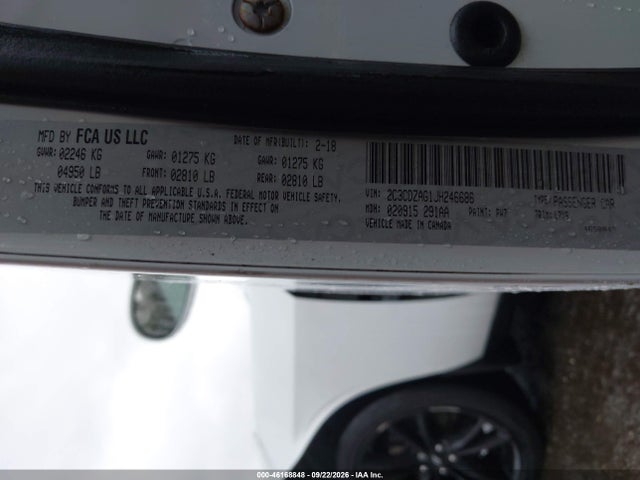 Продажа на аукционе авто 2018 Dodge Challenger Sxt, vin: 2C3CDZAG1JH246686, номер лота: 46168848