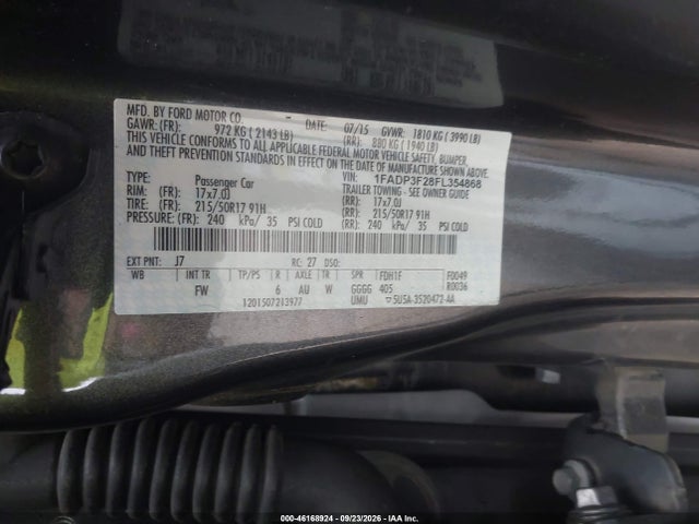 46168924 :رقم المزاد ، 1FADP3F28FL354868 vin ، 2015 Ford Focus Se مزاد بيع