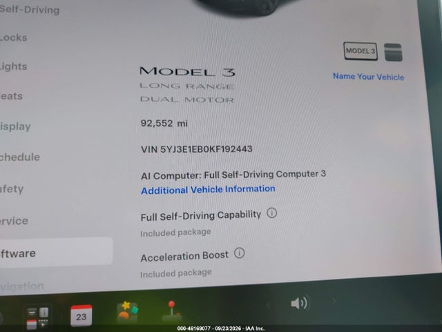 Продажа на аукционе авто 2019 Tesla Model 3 Long Range/performance, vin: 5YJ3E1EB0KF192443, номер лота: 46169077