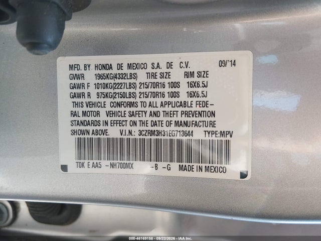 Aukcja sprzedaży 2014 Honda Cr-v Lx, vin: 3CZRM3H31EG713644, numer aukcji: 46169158