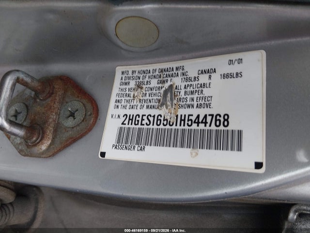 Продажа на аукционе авто 2001 Honda Civic Lx, vin: 2HGES16581H544768, номер лота: 46169159