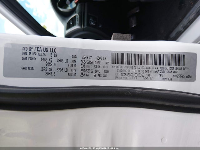 Продаж на аукціоні авто 2018 Jeep Grand Cherokee High Altitude 4x2, vin: 1C4RJECG1JC380363, номер лоту: 46169180