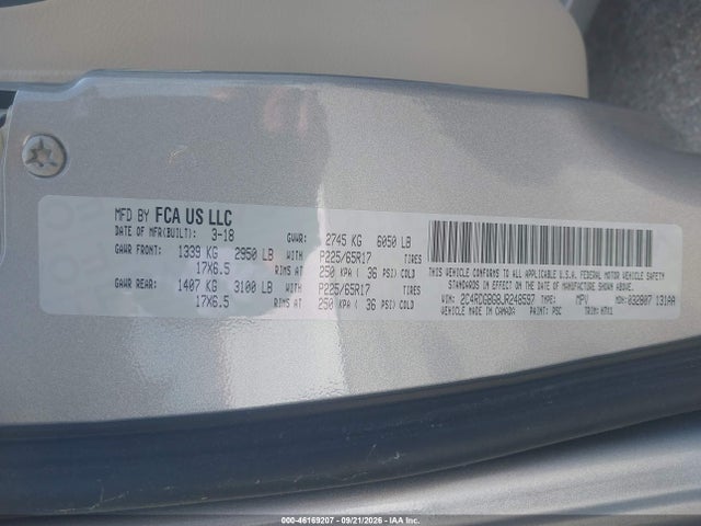 Aukcja sprzedaży 2018 Dodge Grand Caravan Se, vin: 2C4RDGBG8JR248597, numer aukcji: 46169207