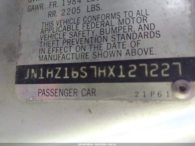 Продаж на аукціоні авто 1987 Nissan 300zx 2+2, vin: JN1HZ16S7HX127227, номер лоту: 46169244