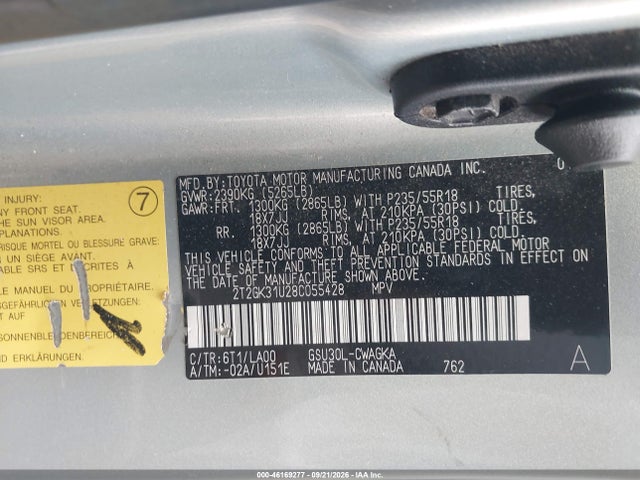 Продаж на аукціоні авто 2008 Lexus Rx 350, vin: 2T2GK31U28C055428, номер лоту: 46169277