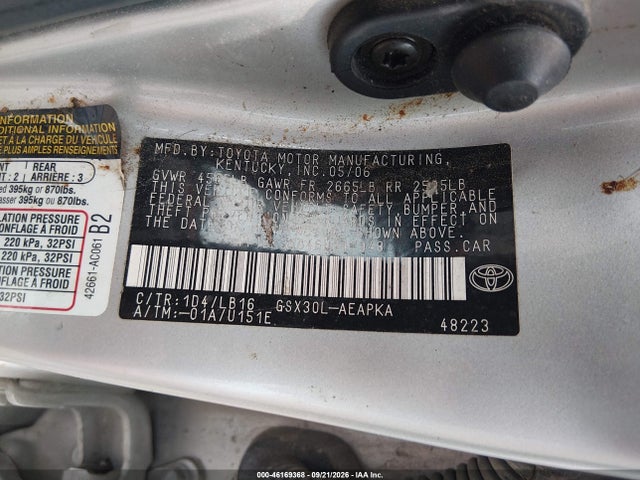 Aukcja sprzedaży 2006 Toyota Avalon Limited, vin: 4T1BK36B46U147948, numer aukcji: 46169368