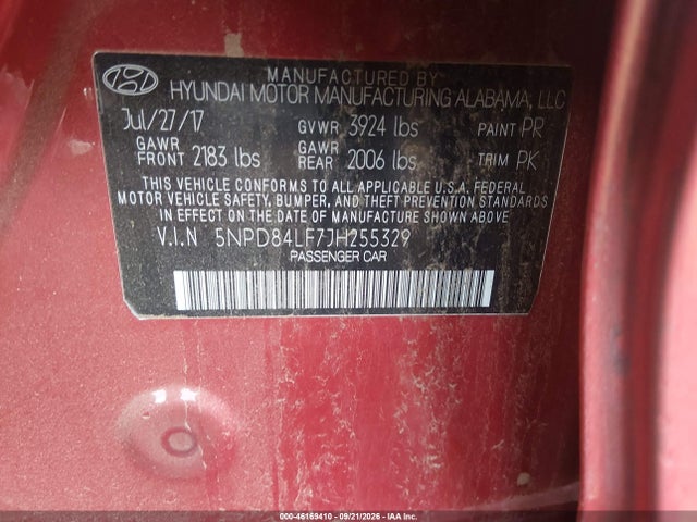 Продаж на аукціоні авто 2018 Hyundai Elantra Sel, vin: 5NPD84LF7JH255329, номер лоту: 46169410