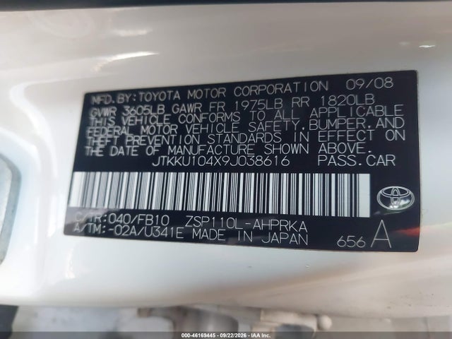 Продаж на аукціоні авто 2009 Scion Xd, vin: JTKKU104X9J038616, номер лоту: 46169445