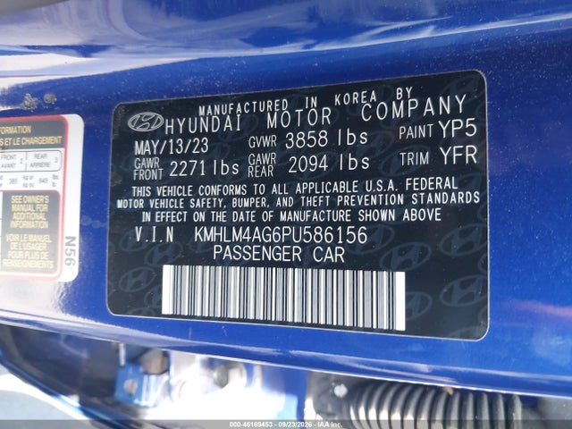 Hyundai ELANTRA SEL 2023 KMHLM4AG6PU586156 Image 9