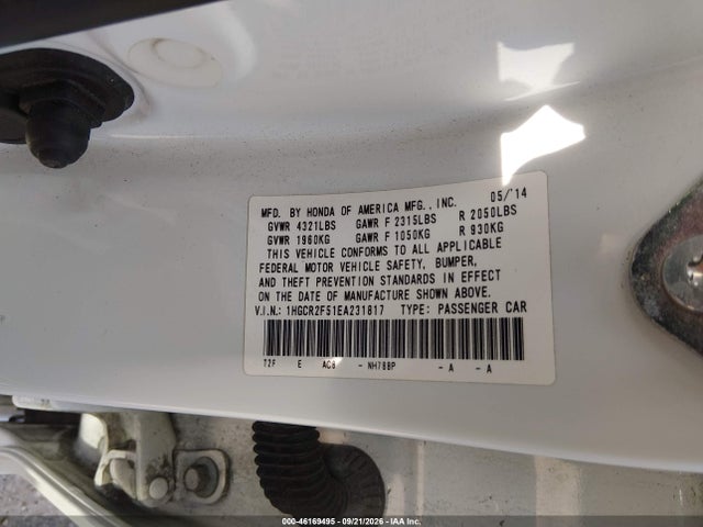 Aukcja sprzedaży 2014 Honda Accord Sport, vin: 1HGCR2F51EA231817, numer aukcji: 46169495