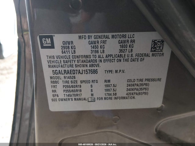 Продаж на аукціоні авто 2010 Buick Enclave Cx, vin: 5GALRAED7AJ157686, номер лоту: 46169526
