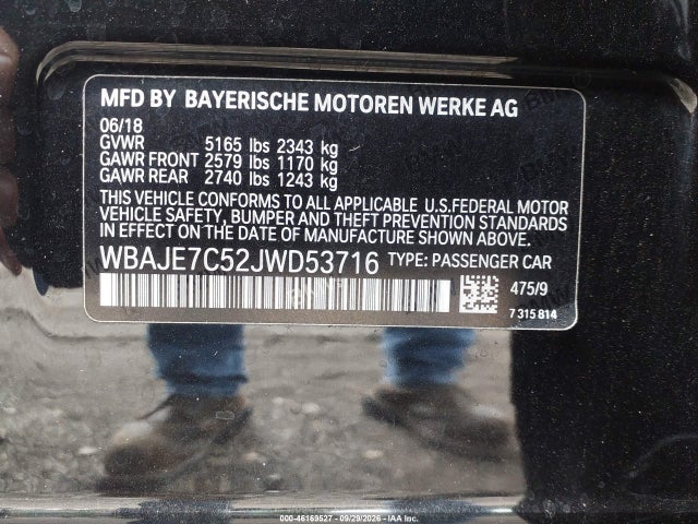Продаж на аукціоні авто 2018 Bmw 540i Xdrive, vin: WBAJE7C52JWD53716, номер лоту: 46169527