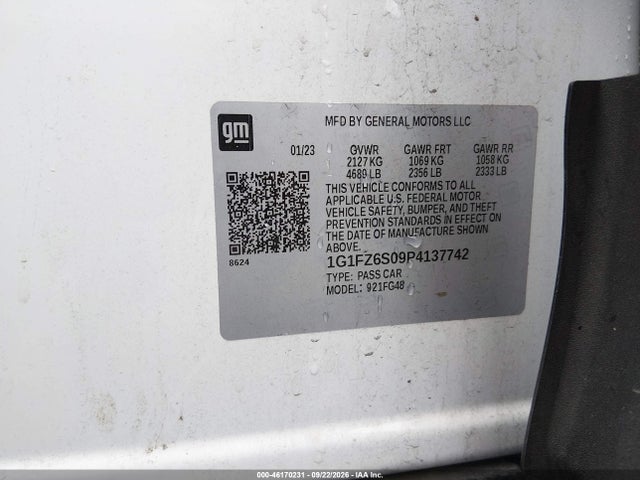 Продаж на аукціоні авто 2023 Chevrolet Bolt Euv Fwd Premier, vin: 1G1FZ6S09P4137742, номер лоту: 46170231