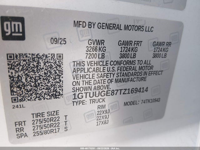 2026 Gmc Sierra 1500 , Short Bed, Denali, 4wd მანქანა იყიდება აუქციონზე, vin: 1GTUUGE87TZ169414, აუქციონის ნომერი: 46170251