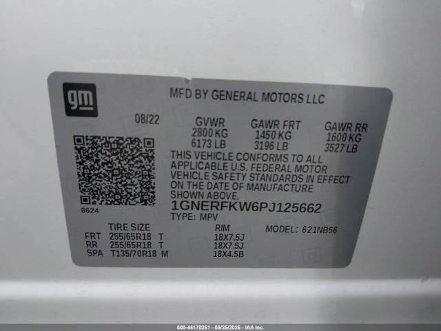 Aukcja sprzedaży 2023 Chevrolet Traverse Fwd Ls, vin: 1GNERFKW6PJ125662, numer aukcji: 46170261