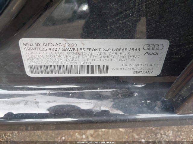 Aukcja sprzedaży 2010 Audi A4 2.0t Premium, vin: WAUFFAFL9AN041308, numer aukcji: 46170380