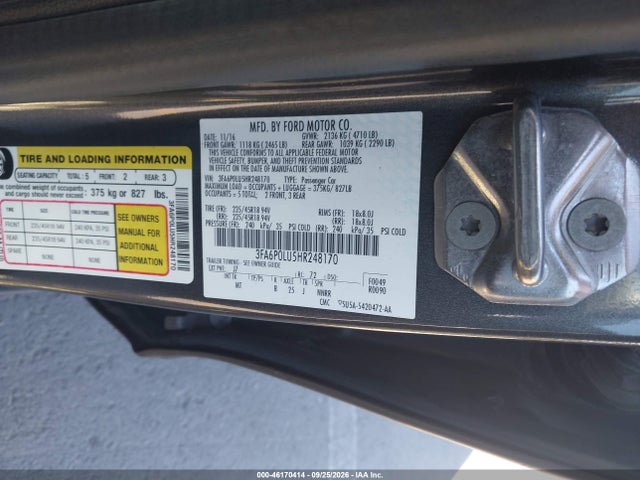 Ford Fusion Hybrid Se 2017 3FA6P0LU5HR248170 Image 9