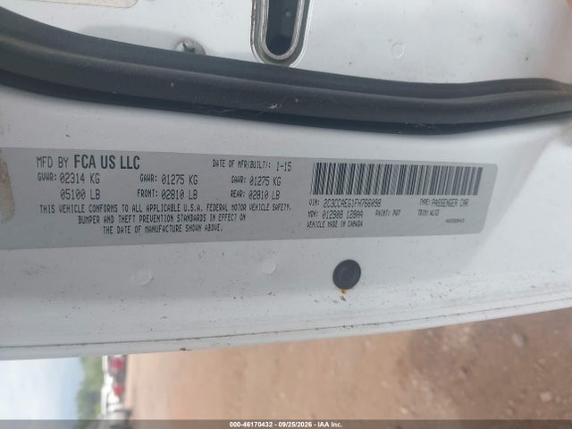 Продажа на аукционе авто 2015 Chrysler 300c, vin: 2C3CCAEG1FH766098, номер лота: 46170432