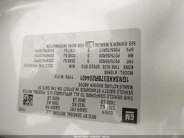 Aukcja sprzedaży 2011 Chevrolet Suburban 1500 Ltz, vin: 1GNSKKE37BR204401, numer aukcji: 46170534