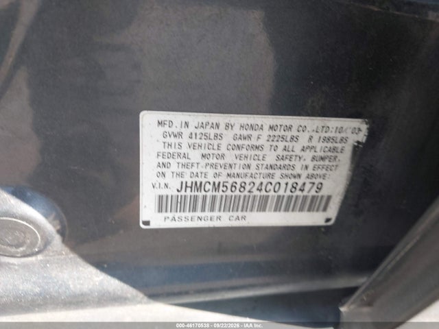 2004 Honda Accord 2.4 Ex მანქანა იყიდება აუქციონზე, vin: JHMCM56824C018479, აუქციონის ნომერი: 46170538