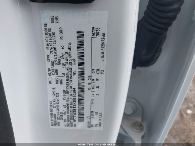 Aukcja sprzedaży 2019 Ford F-250 Lariat, vin: 1FT7W2BT2KEG30284, numer aukcji: 46170692