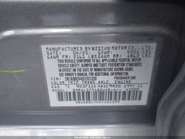 Nissan SENTRA SV 2025 3N1AB8CV4SY331339 Image 9