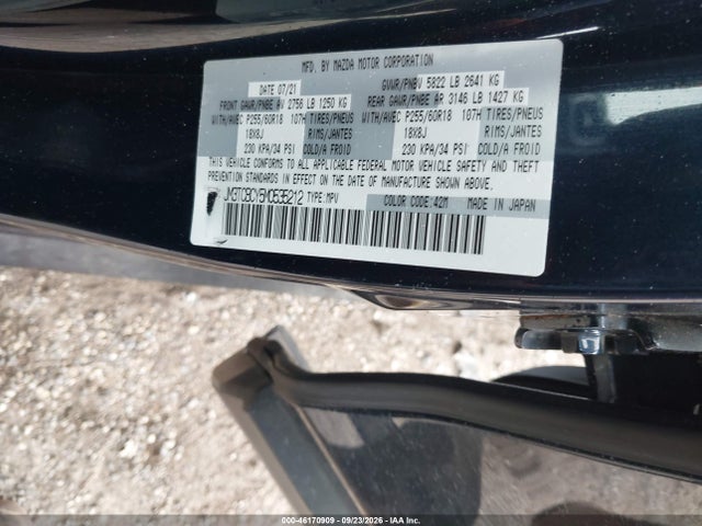 Aukcja sprzedaży 2021 Mazda Cx-9 Touring, vin: JM3TCBCY5M0535212, numer aukcji: 46170909