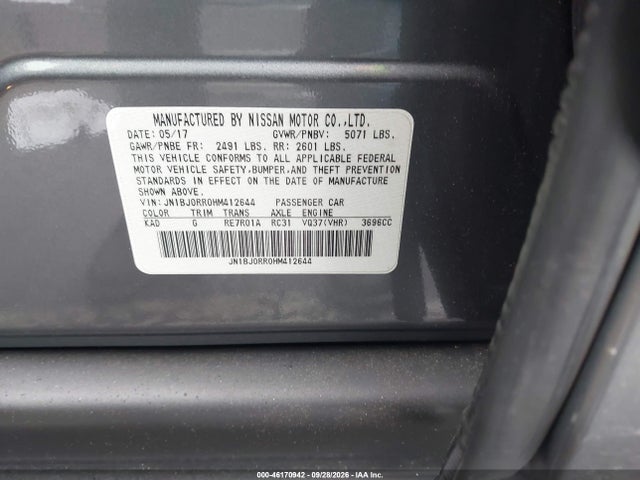 Продаж на аукціоні авто 2017 Infiniti Qx50, vin: JN1BJ0RR0HM412644, номер лоту: 46170942