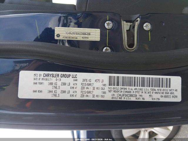 46171000 :رقم المزاد ، 1C4NJRFBXED886330 vin ، 2014 Jeep Patriot Latitude مزاد بيع