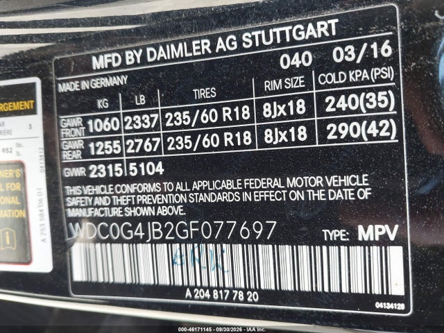 WDC0G4JB2GF077697 Mercedes-Benz GLC 300