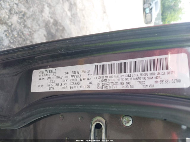 46171220 :رقم المزاد ، 1C6RR7FT2GS131766 vin ، 2016 Ram 1500 St مزاد بيع