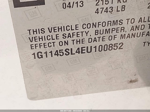 Chevrolet Impala 1lz 2014 1G1145SL4EU100852 Image 9