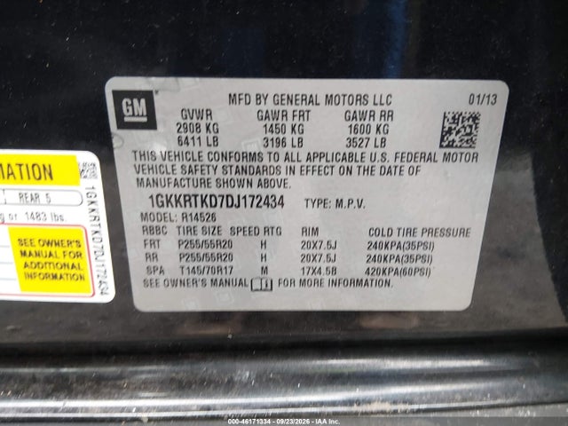 Продажа на аукционе авто 2013 Gmc Acadia Denali, vin: 1GKKRTKD7DJ172434, номер лота: 46171334