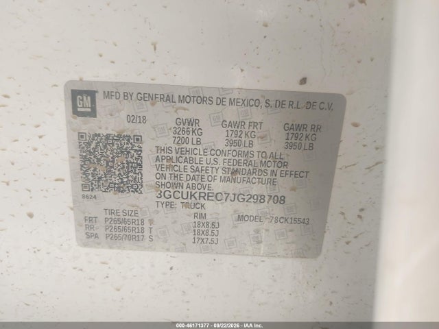 Chevrolet Silverado 1500 1lt 2018 3GCUKREC7JG298708 Image 9