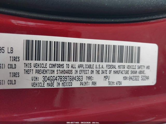 Продаж на аукціоні авто 2009 Dodge Journey Se, vin: 3D4GG47B39T604363, номер лоту: 46171403