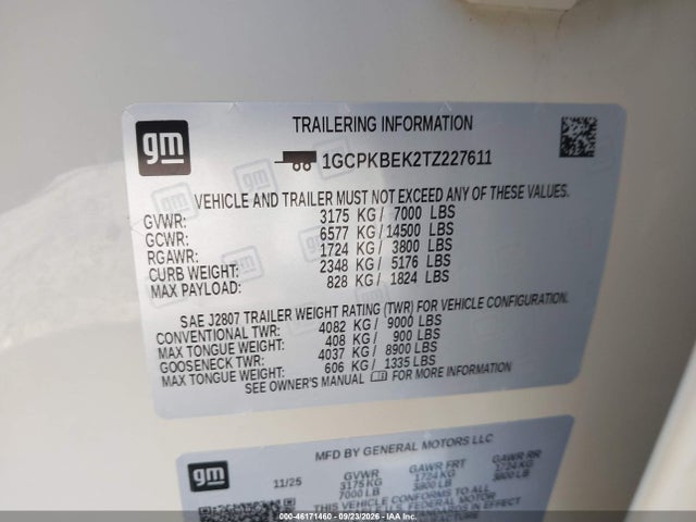 Aukcja sprzedaży 2026 Chevrolet Silverado 1500 4wd  Short Bed Custom, vin: 1GCPKBEK2TZ227611, numer aukcji: 46171460