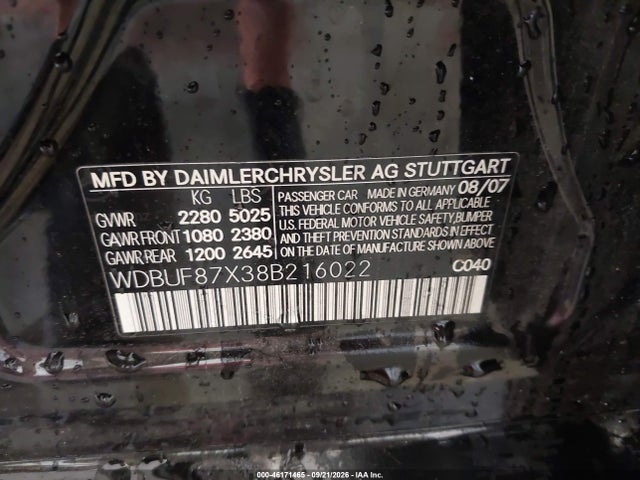 Продаж на аукціоні авто 2008 Mercedes-benz E 350 4matic, vin: WDBUF87X38B216022, номер лоту: 46171465