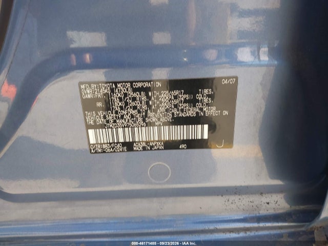 2007 Toyota Rav4 მანქანა იყიდება აუქციონზე, vin: JTMZD35V975065296, აუქციონის ნომერი: 46171485