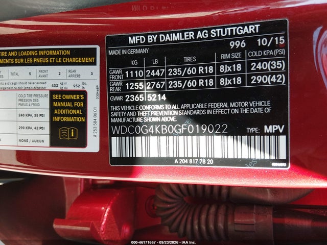 WDC0G4KB0GF019022 Mercedes-Benz Glc 300 4matic