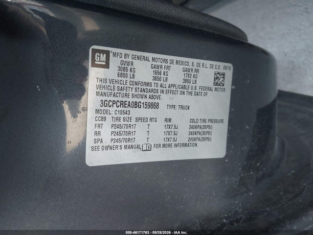 Aukcja sprzedaży 2011 Chevrolet Silverado 1500 Ls, vin: 3GCPCREA0BG159868, numer aukcji: 46171763