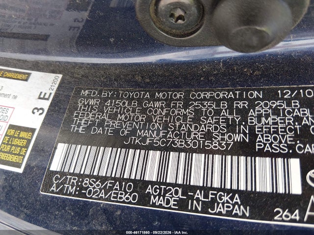 Продажа на аукционе авто 2011 Scion Tc, vin: JTKJF5C73B3015837, номер лота: 46171860