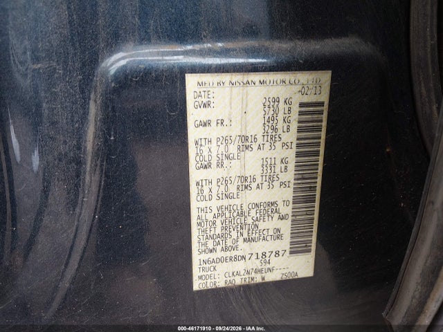 Продаж на аукціоні авто 2013 Nissan Frontier Sv, vin: 1N6AD0ER8DN718787, номер лоту: 46171910