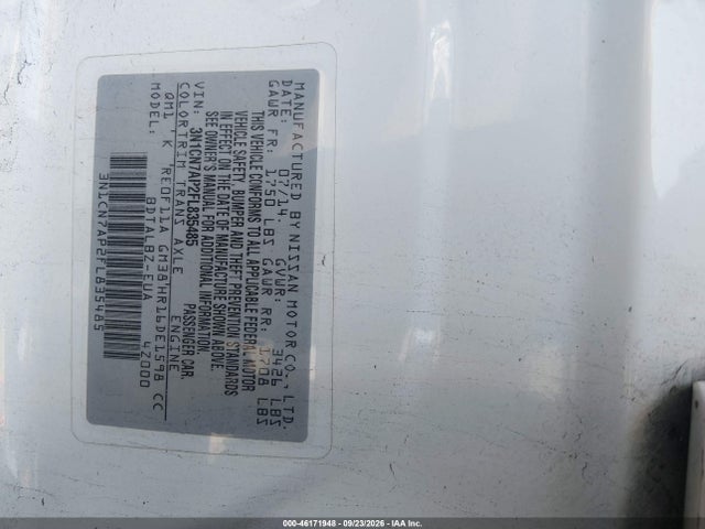 Nissan Versa 1.6 Sv 2015 3N1CN7AP2FL835485 Image 9